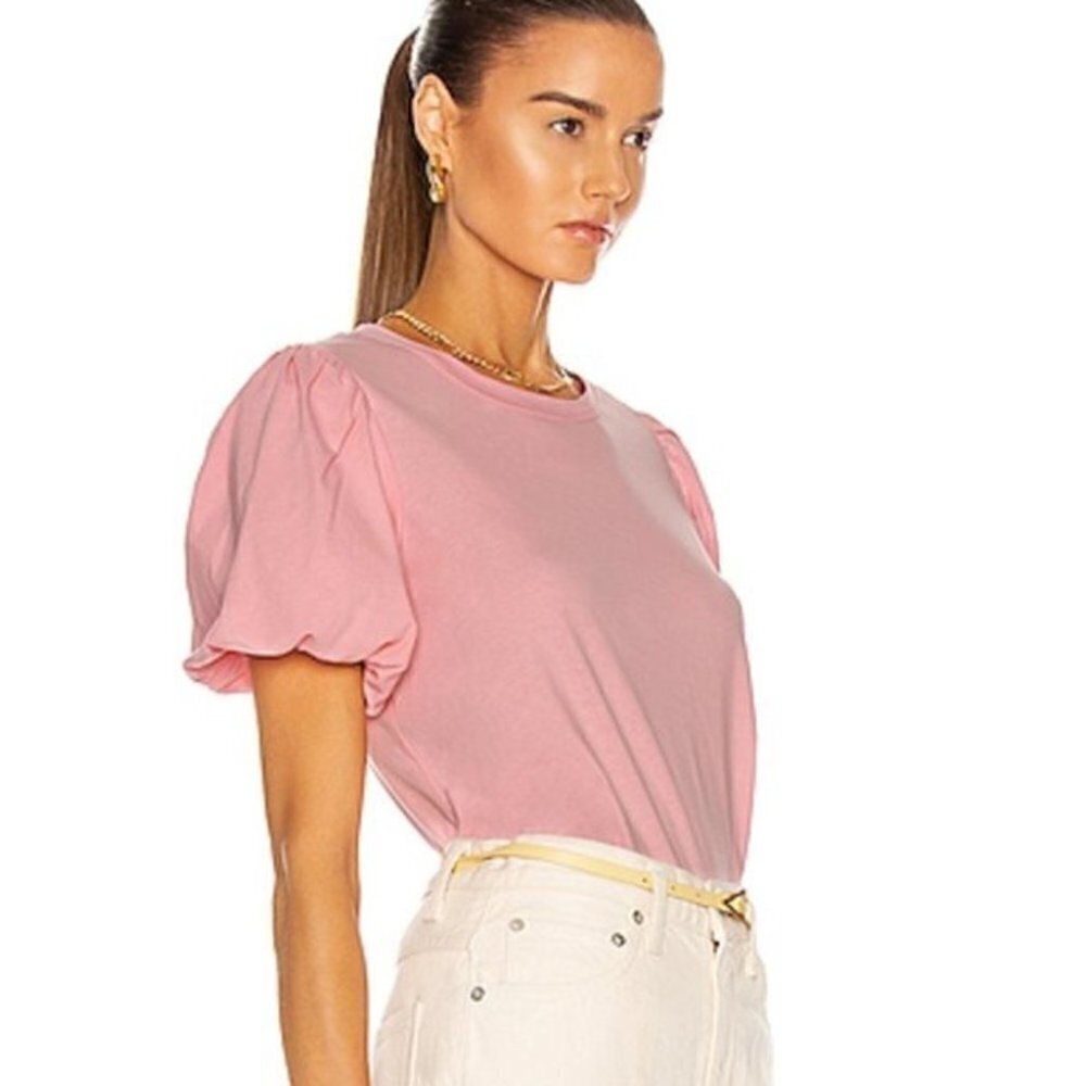 A.L.C Pink Poole Cotton Jersey Tee - Picture 4 of 9